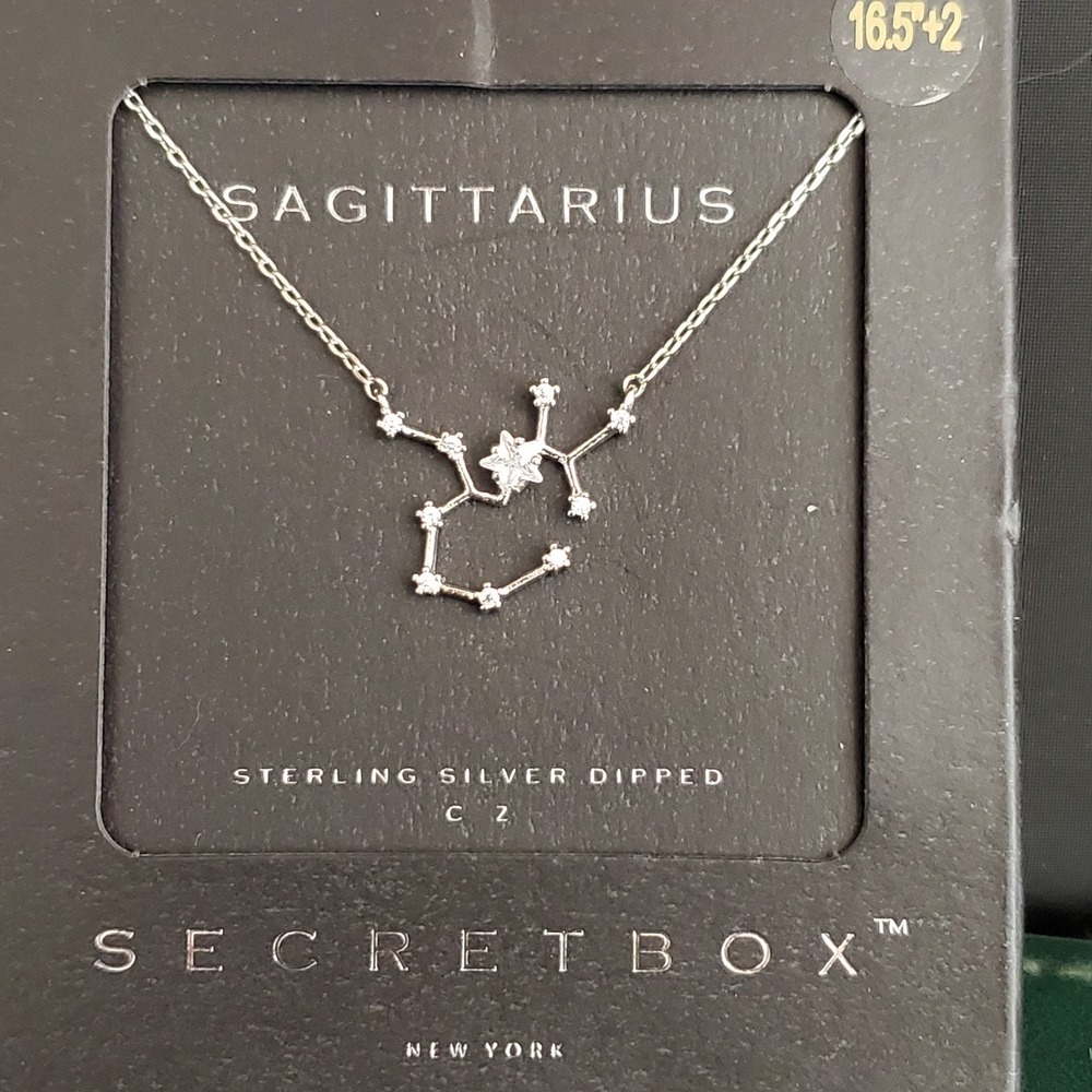 Secretbox Sagittarius Necklace Sterling Silver Dipped with Crystals New in‎ Box - Picture 3 of 4